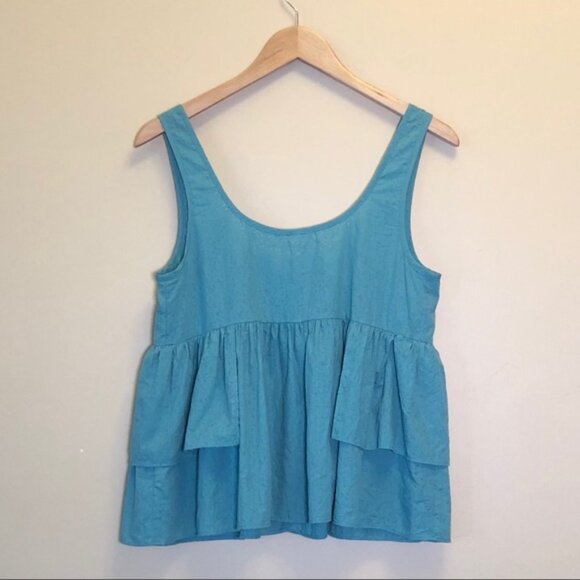 Free People teal sleeveless babydoll blouse - Picture 4 of 7